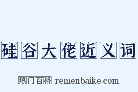 硅谷大佬近义词是什么意思的图片